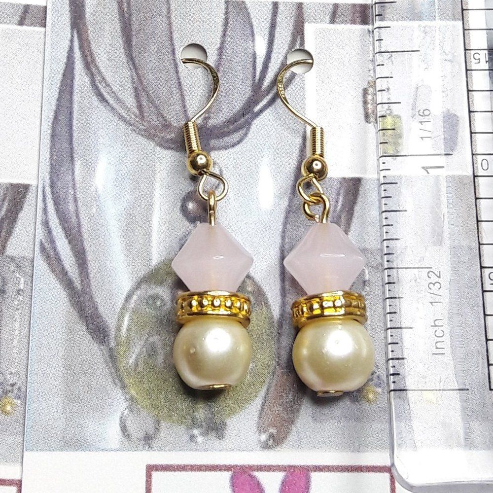 Artisan earrings 097# NEW bohemian Czech glass 2PairSet Goldplate 925 Silver 2P - Picture 2 of 7
